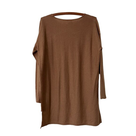 Kerisma Tan Wool Blend Long Sleeve Hi Lo Tunic Sweater Womens Size S/M - Picture 4 of 6